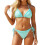 Women's 2 Piece String Sets Swim Suits Triangle-cyan blue M 1