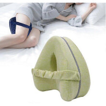 (green) Knee pillow for side lying, orthopedic pillow with memory foam white