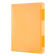 A4 Document Storage Box Waterproof File Organizer Transparent Multilayer Design Orange for Office