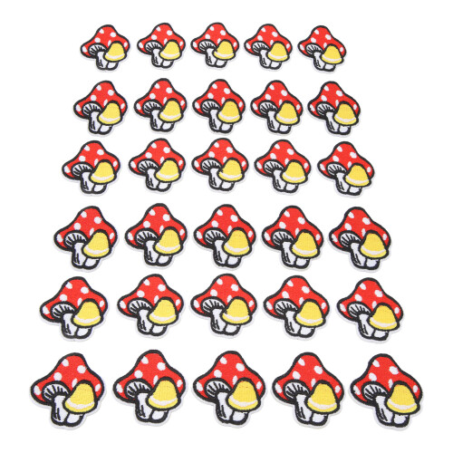 Mushroom Iron-On Patch 30Pcs 4.8x4.3cm Cotton