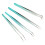 4Pcs False Eyelash Tweezer Set: Straight & Curved 1