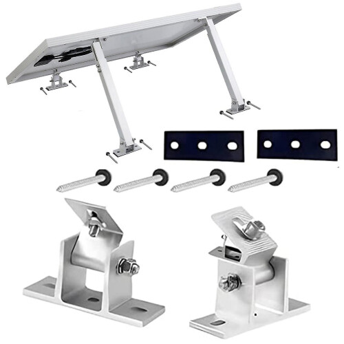 -solar Panel Bracket, Solar Panel Holder End Clamp Kit, Stand Solar Module 0-60 Individually Adjustable Flat Roof Mounting Angle (without