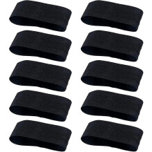 10 stuks zwarte voetbalarmbanden, elastische zwarte rouwarmbanden, sportarmbanden met lussluiting, zwarte armbanden voor voetbal, hardlopen, enz.