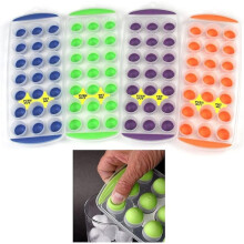 4 vaschette per cubetti di ghiaccio estraibili, cubetti rotondi facili da estrarre, base flessibile in silicone