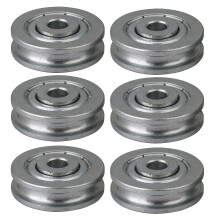 6 rulli guida cuscinetto, puleggia, rotaia, ruota folle a scanalatura rotonda, carico 167 kg