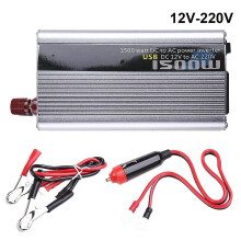 1500-W-Wechselrichter für Auto und Haushalt, 12 V/24 V Gleichstrom auf 110 V/220 V Wechselstrom, mit automatischem Kurzschlussschutz