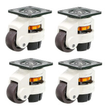 4pcs Furniture Casters, Swivel Wheel, 60f Retractable Leveling Casters, Nylon Aluminum Alloy, 250kg Loading Capacity Per Caster