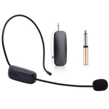 Neues 2-in-1-Handmikrofon mit UHF-Technologie, kabellos, professionell, mit Headset-Mikrofon und Lautstärkeverstärker für Sprachaufnahmen (haoyi)
