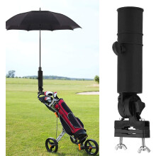 Support universel pour parapluie de voiturette de golf - Facile à installer - Compatible avec toutes les poignées de voiturette de golf - Noir