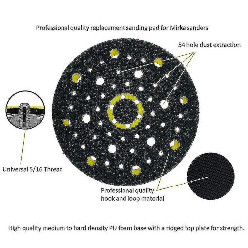 150mm 5/16 Thread 52 Hole Loop Backing Pad Compatible With Mirka 1