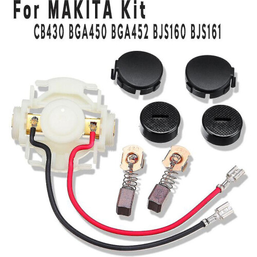 Βάση ψήκτρας Makita Bga450 Bga452 Dga452 + καπάκια + ψήκτρες άνθρακα Cb430 1