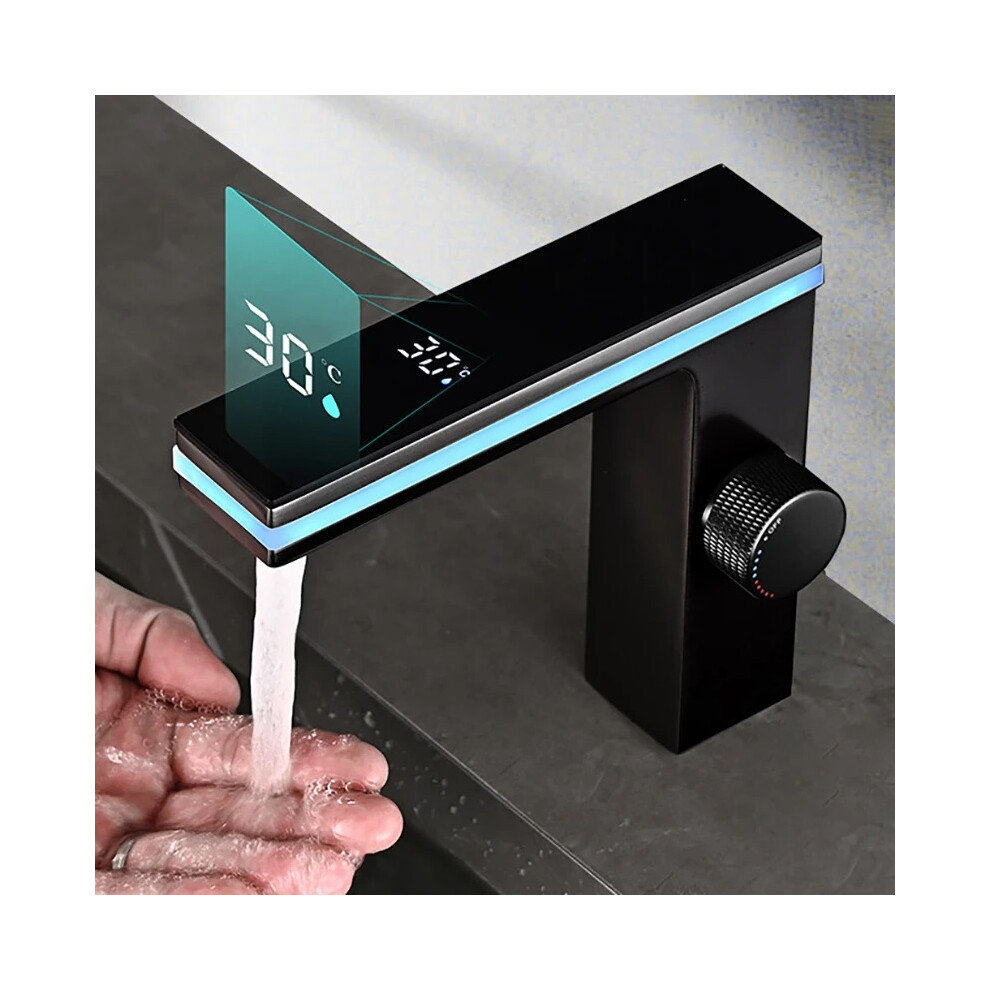 Led Digital Basin Mixer Tap Brass Hot & Cold 53016027