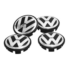 Conjunto de 4 calotas centrais de roda de 65 mm em ABS com emblema metálico para Lavida B6.