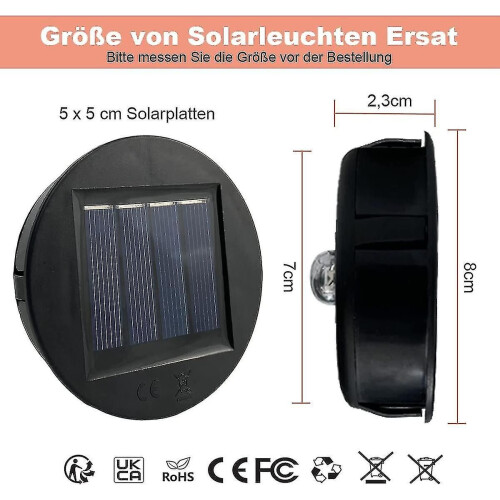 2 Pack 8cm Diameter Replacement Solar Lights(haoyi)-g 1