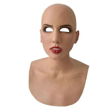 Halloween realistická plešatá ženská tvár latexová maska na celú hlavu masky na párty cosplay kostým maškarný kostým rekvizity