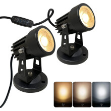 2 LED-Spots für den Innenbereich, dimmbar, 3 Farben, mit Dimmerschalter
