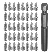 100 Parafusos Prisioneiros de 9mm + 1 Bucha de Broca, Parafusos Prisioneiros Antiderrapantes para Rodas de Carros, SUVs e ATVs, para Neve e Neve.