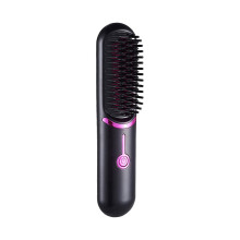 Mini draadloze stijltangborstel, draagbare stijltangkam met USB-oplaadfunctie voor vrouwen, anti-verbrandingsfunctie en automatische uitschakeling.