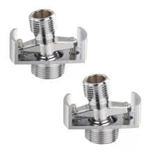 2x Ajuste do ângulo do tubo de entrada de água para chuveiro de cobre com base curva e ângulo ajustável, parafuso excêntrico de canto.