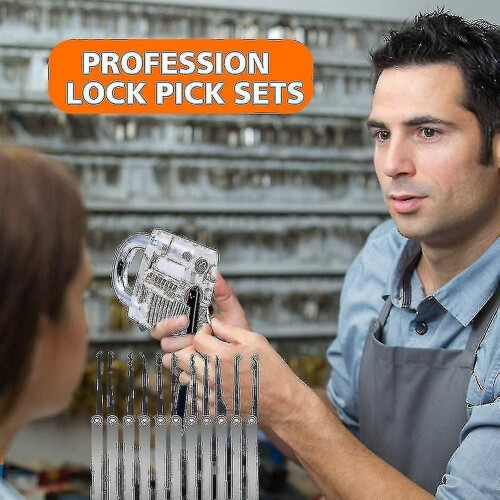 20piece Lock Pick Set, With Transparent Practice Padlock, Pick Lock Kit For Beginner 2
