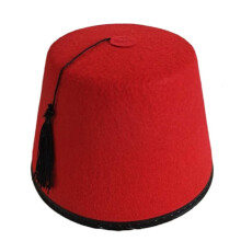 Marokkanischer roter Fez-Hut aus Filz, türkischer Hut für Männer mit schwarzen Quasten, Tarboosh-Hut, Pasha Fez, ägyptische Fez-Mütze, Kostümhut