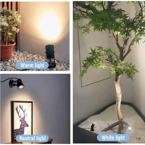 2 LED-Spots für den Innenbereich, dimmbar, 3 Farben, mit Dimmerschalter 1