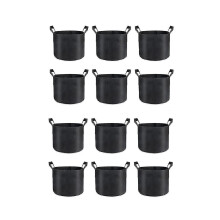 12-pack Grow Bags 5 Gallon, Thick Fabric Planter Bags For Vegetables, Sturdy Handles & Reinforced S