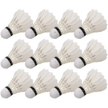 Ballons de badminton, lot de 12 volants professionnels en plumes pour l'entraînement.