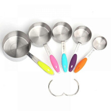 5Pcs Stainless Steel Measuring Cups Set, Stackable Metal Measure Cup, Widely Used Kitchen Dry Food, Cooking Baking Measurements
