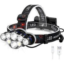 8LED USB Rechargeable Headlamp IPX4 Waterproof Outdoor Camping Headlamp