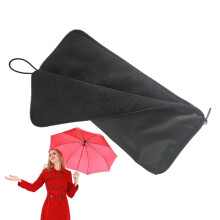 Waterproof Chenille Umbrella Bag with Zipper, Super Absorbent Wet Umbrella Holder for Travel and Work