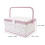 Fabric Sewing Basket with Removable Organizer Tray, Large Capacity Storage Box with Handle for Threads and Scissors 2
