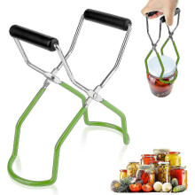 Jar Tongs, Jar Lifters, Anti-Scald Clip, Jar Clip, Glass Lifting Tongs Stainless Steel Jar Lifter with Handle for Secure Grip for Mason Jars (Green) -