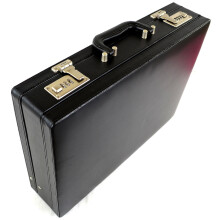 Mens Professional Leather Look Executive Black Briefcase With Combination Locks
