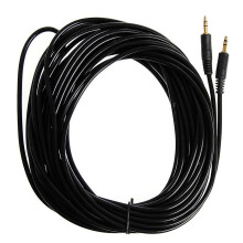 Cabo estéreo de áudio de 10 metros (30 pés) com conectores macho de 3,5 mm para macho.