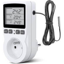Digital / Heating Cooling Thermostat Socket Lcd Temperature Controller, 230v For Greenhouse Farm Temperature Controller/terrarium Thermostat(socket)