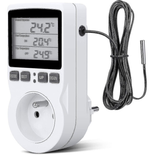 Digital / Heating Cooling Thermostat Socket Lcd Temperature Controller, 230v For Greenhouse Farm Temperature Controller/terrarium Thermostat(socket)