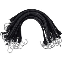 Lot de 20 sangles élastiques réglables en caoutchouc de 4,57 m (15 pi), en EPDM avec crochets, idéales pour fixer les bâches et les toiles.