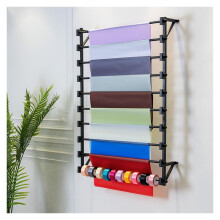 Wall Mounted Ribbon Storage Rack 160cm x 70cm Metal Organizer for Craft Room Wrapping Paper and Scarves