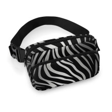Zebra Print Fanny Pack Waist Bag with Adjustable Strap Fit, Compact Lightweight Dual Zipper Design for Running