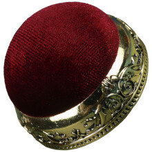 Retro Sewing Pin Cushion Organizer in European Style Metal Needle Holder, Compact Bright Red 3.7 x 3.7 x 5 cm