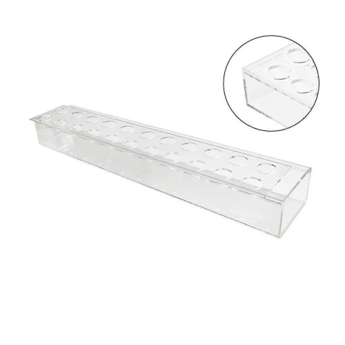(M, 22 holes) Clear Acrylic Flower Vase Rectangular Floral Centerpiece For Dining Table(with Light) 2
