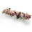 (M, 22 holes) Clear Acrylic Flower Vase Rectangular Floral Centerpiece For Dining Table(with Light) 4
