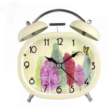 (Yellow) Alarm Clocks For Bedrooms, Square Alarm Clock , Student Home Decoration Desktop Clock(Light Green)