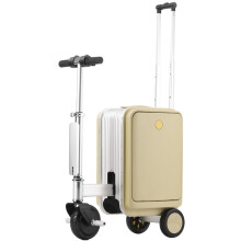 Rideable Smart Suitcase Electric Motorized Luggage Scooter 20L with USB Port, 110kg Capacity, Yellow