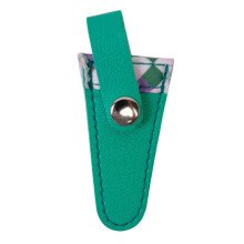 Embroidery Scissors Case Green PU Leather Sheath Protective Sleeve for Sewing Tools and Needlework