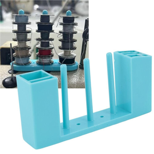 Magnetic Bobbin Holder Blue Plastic Sewing Bobbin Organizer with Strong Grip for Thread Storage 2