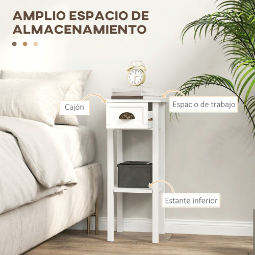 Homcom Mesas Auxiliare Blanco 30 x 30 x 75 cm 1