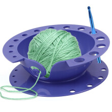 Wooden Yarn Bowl with Crochet Hook Slots, Tangle Yarn Holder for Knitting and Crochet Projects