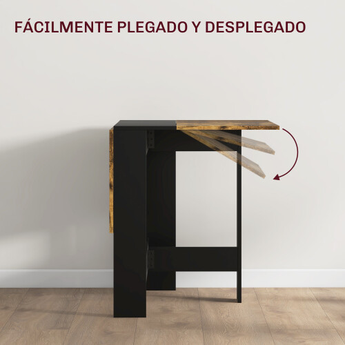 Homcom Mesa Plegable Comedor Negro 103 x 76 x 73.5 cm 2
